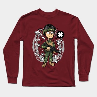 Military big head Long Sleeve T-Shirt